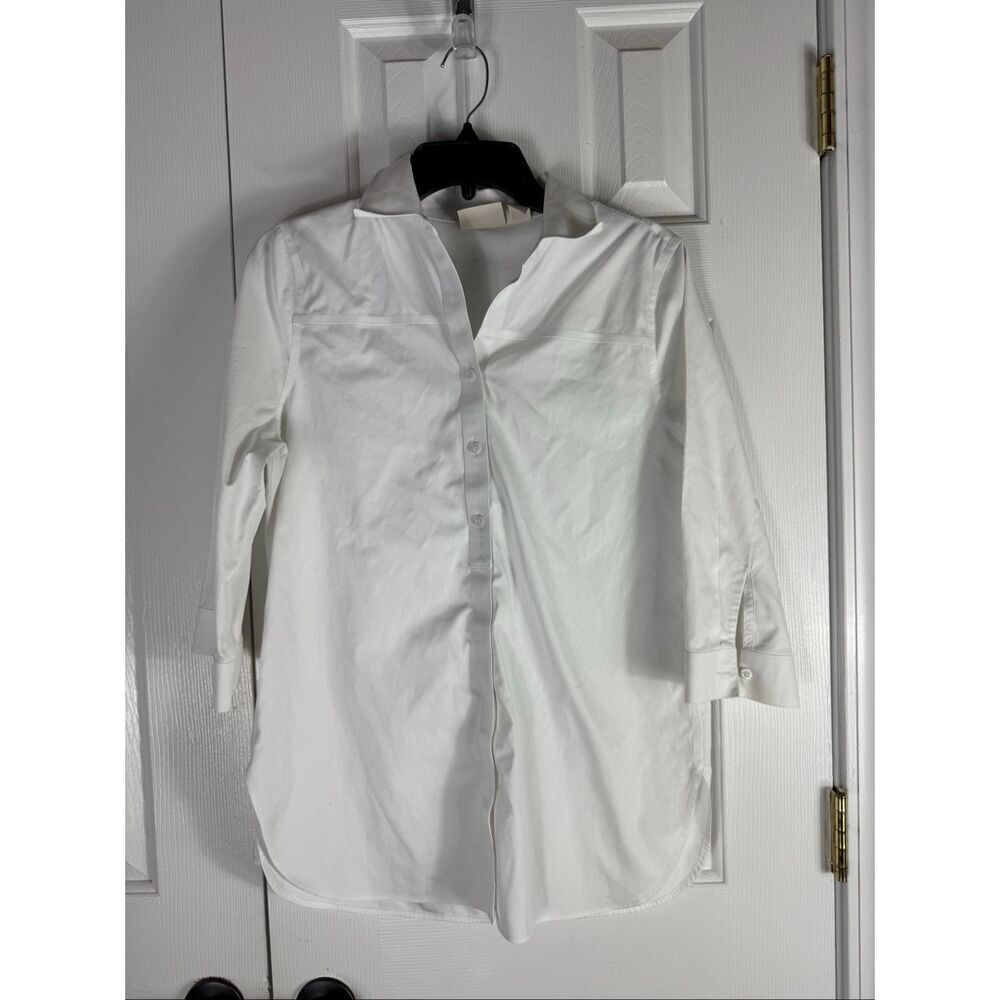 Chicos Womens White Non Iron White Blouse Size 0